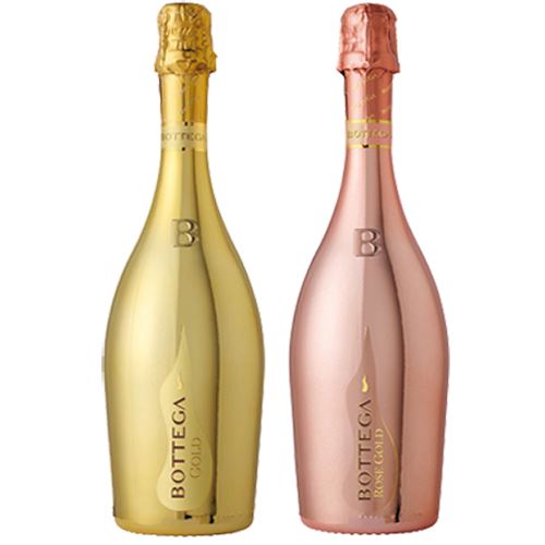 Bottega Gold and Rose Duo of Sparkling Wine 2 x 75cl