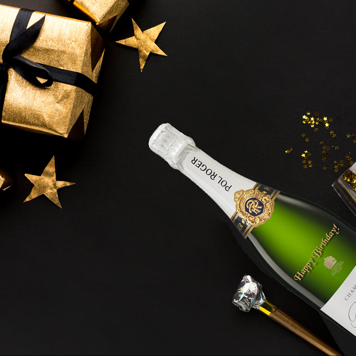 Pol Roger Brut Champagne 75cl - Happy Birthday Engraved