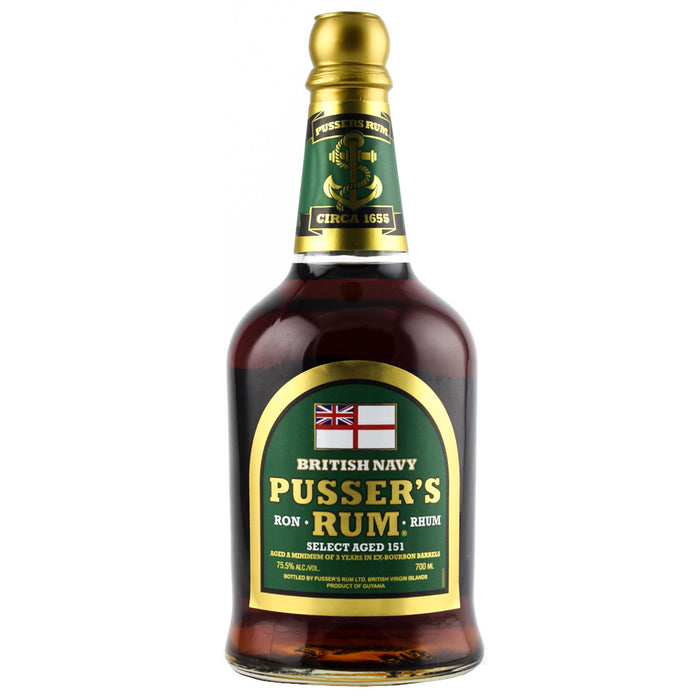 Pussers Green Label Select Aged 151 British Navy Rum 70cl 75.5% ABV