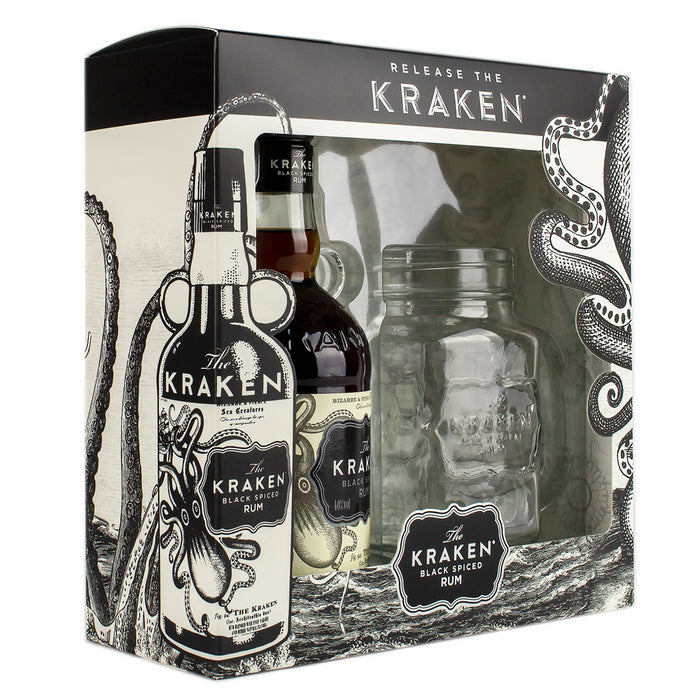 The Kraken Spiced Rum 35cl and Mason Jar Gift Pack