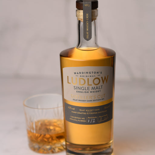 Wardington's Original Ludlow Single Malt English Whisky - Distiller's Cut No.3 Edition Islay Cask Finish 70cl And Glass