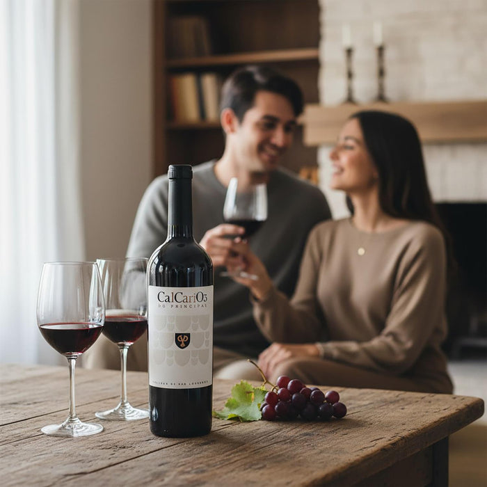 Couple Drinking Colinas De Sao Lourenco CalCari03 Do Principal Reserva Red