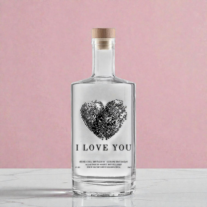 Secret Bottle Shop I Love You Engraved Gin a perfect gift for valentines day