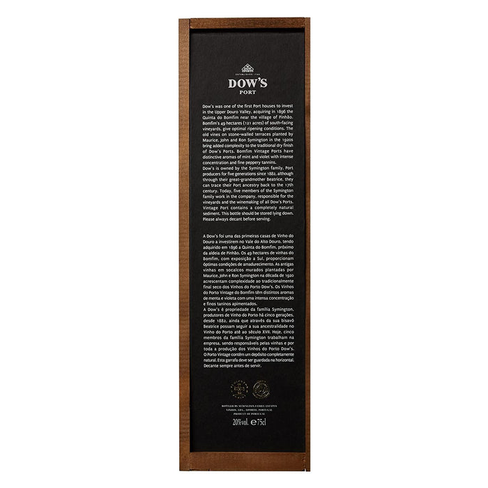 Dows Quinta Do Bomfim Vintage Port 2013 In Wooden Gift Box