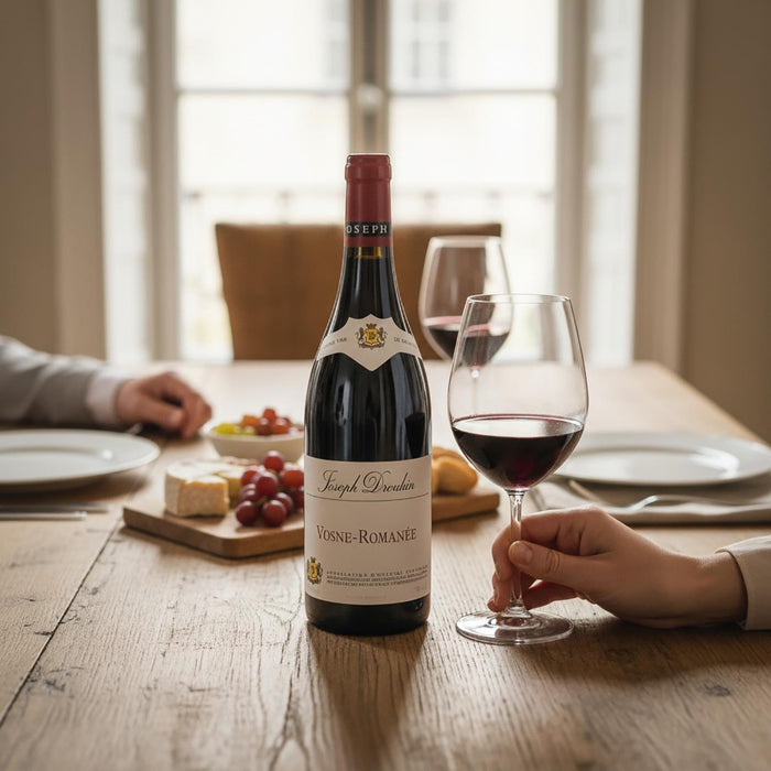 Joseph Drouhin Vosne Romanee & Glass With Cheese Board