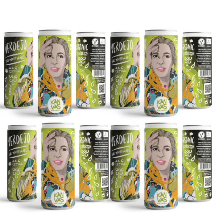 Kanvas Verdejo Organic Dry White Wine in Can - Case of 12x25cl