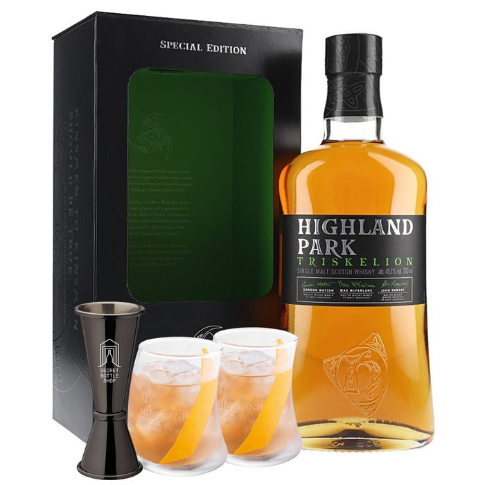 Highland Park Triskelion Whisky Glasses & Jigger Gift Set 70cl