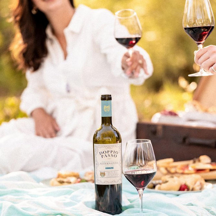 Doppio Passo Red Alcohol Free enjoyed at picnic.