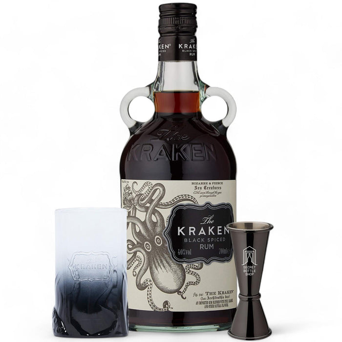 Kraken Black Spiced Rum Glass & Jigger Set 70cl