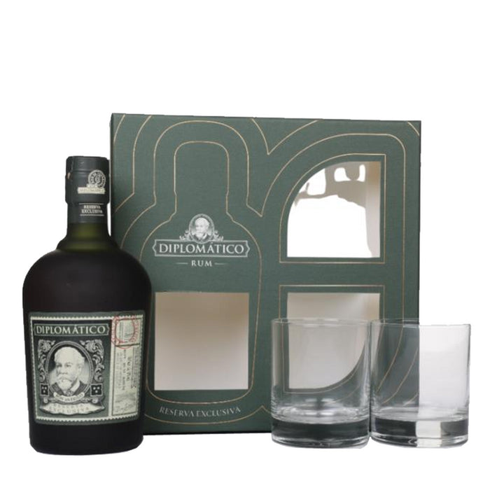 Diplomatico Reserva Exclusiva Rum Old Fashioned Glass Gift Set 70cl