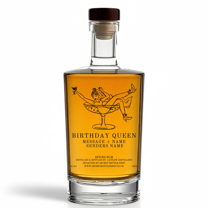 Personalised Birthday Queen Engraved Rum 
