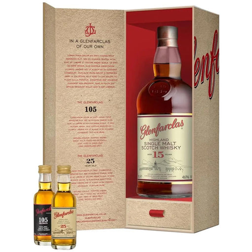 Glenfarclas 15 Year Old Gift Set With 2 Miniatures Gift Boxed