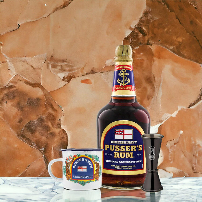 Pusser's Blue Label Rum Enamel Cup & Jigger Set 70cl