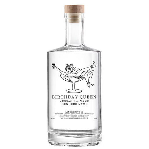 Personalised Birthday Queen Engraved Gin