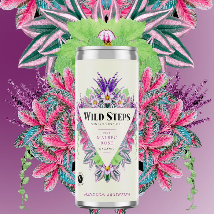 Wild Steps Organic Malbec Rose in Can - Case of 12x25cl