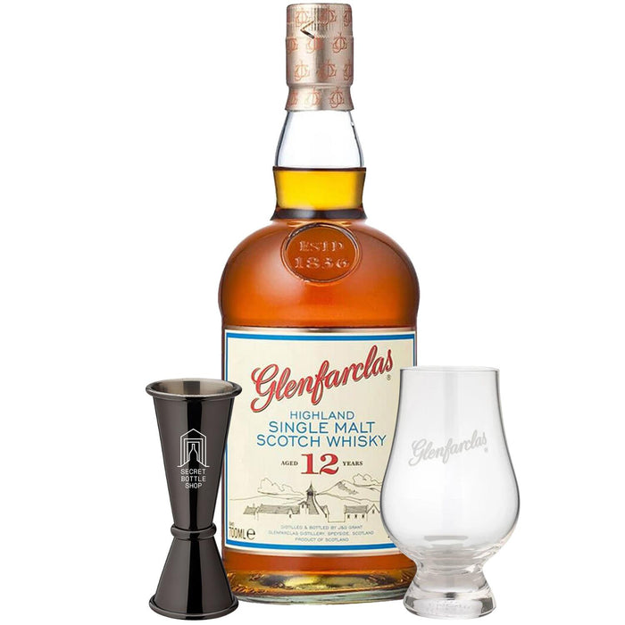 Glenfarclas 12 Year Old Whisky Glass & Jigger Gift Set 70cl