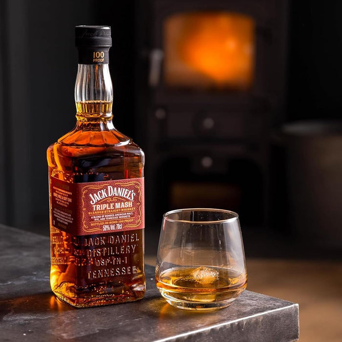 Jack Daniels Triple Mash Whiskey On The Rocks