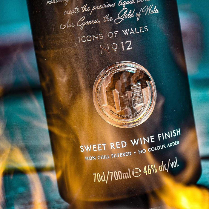 Close Up Of Penderyn Icon of Wales Copperopolis Whisky