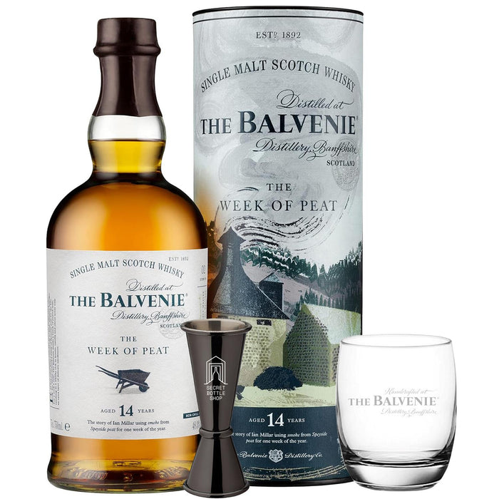 Balvenie 14 Year Old Week Of Peat Whisky Glass & Jigger Set 70cl