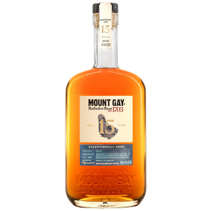 Mount Gay Exceptionally Aged 15 Year Old Rum 70cl