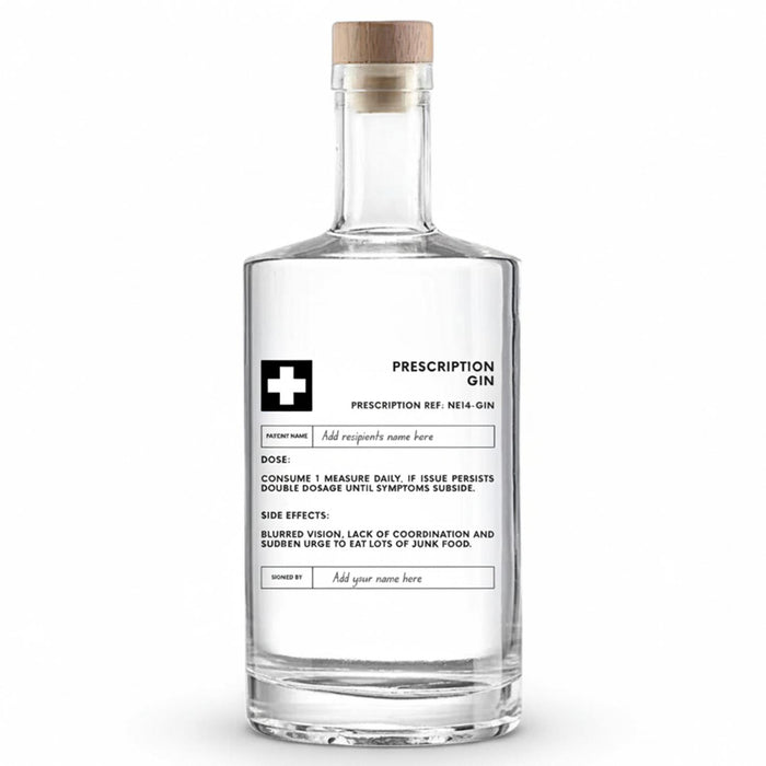 Personalised Engraved Prescription Gin 70cl