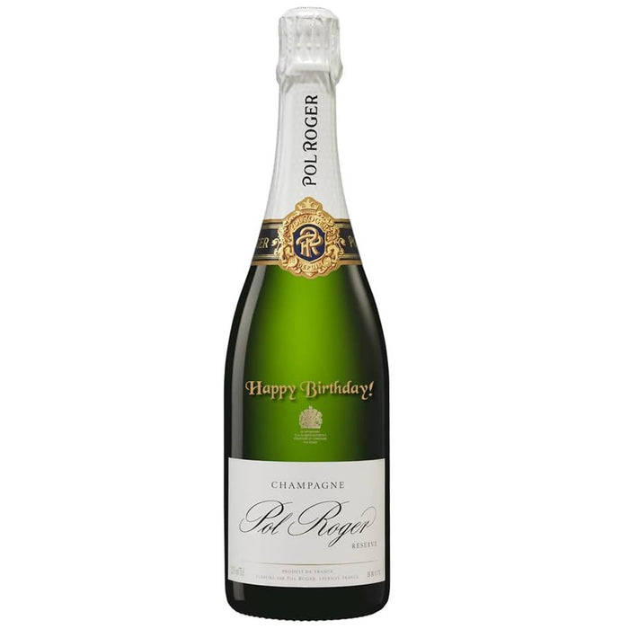 Pol Roger Brut Champagne Happy Birthday Engraved 75cl