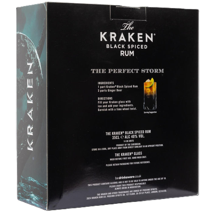 Back Of Kraken Spiced Rum & Hiball Gift Pack