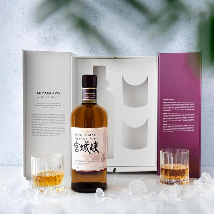 Nikka Miyagikyo Single Malt Whisky 2 Glass Gift Set 70cl