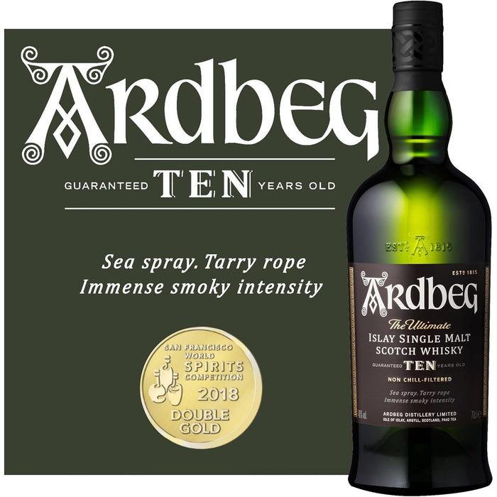 Award Winning Ardbeg 10 Year Old Islay Single Malt Scotch Whisky