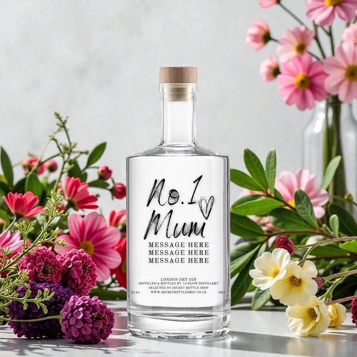 Personalised No.1 Mum Engraved Gin 70cl makes a unique gift for Mum