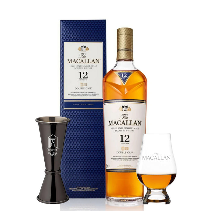 Macallan 12 Year Old Double Cask Whisky Glass & Jigger Set 70cl