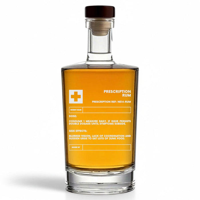 Personalised Engraved Prescription Rum 70cl