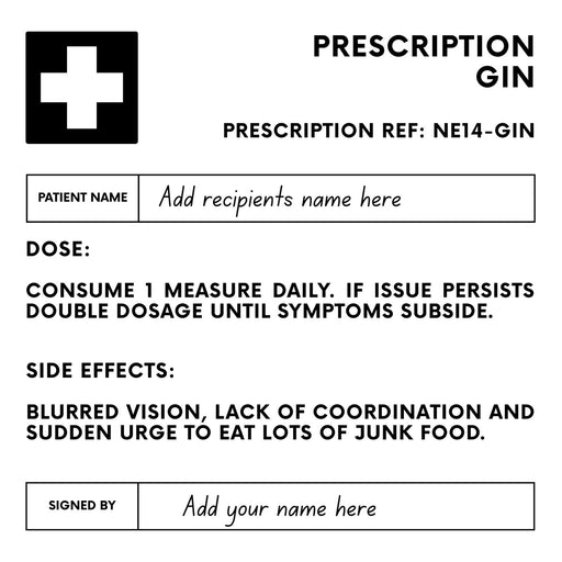 Personalised Novelty Prescription Gin