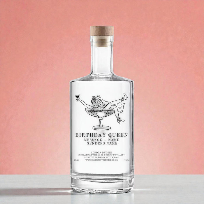 Personalised Birthday Queen Engraved Gin