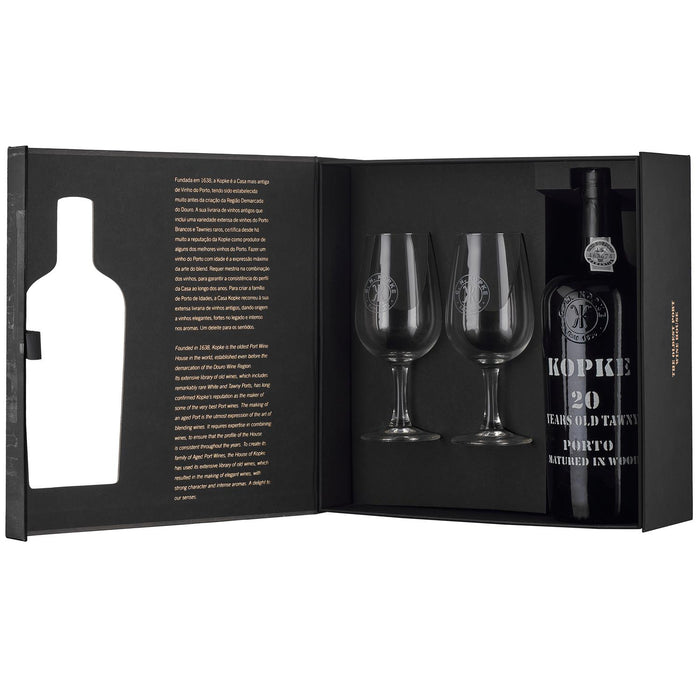 Kopke 20 Year Old Tawny Port Gift Set With 2 Port Glasses