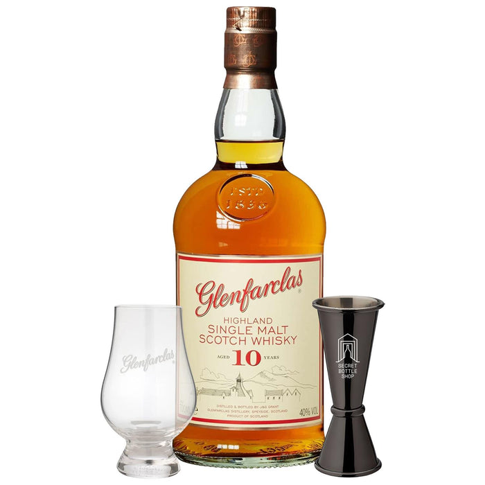 Glenfarclas 10 Year Old Whisky Glass & Jigger Gift Set 70cl
