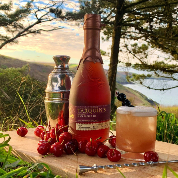Cherry Juice Gin Cocktail Tarquins Black Cherry Gin Secret Bottle