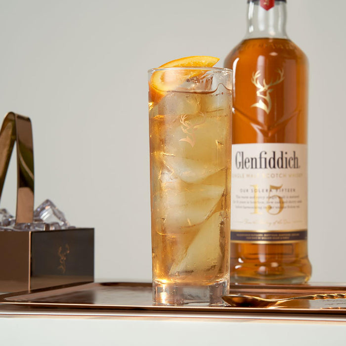 Glenfiddich 15 Year Old Whisky, H. Upmann Cigar & Highball Glass Gift Bundle 70cl