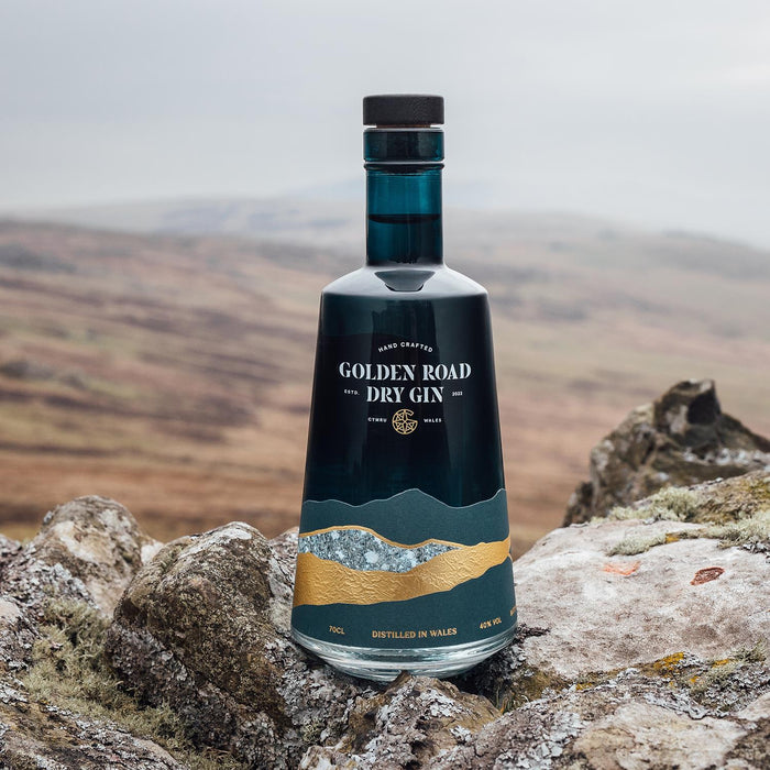 Golden Road Dry Gin On The Welsh Mountains