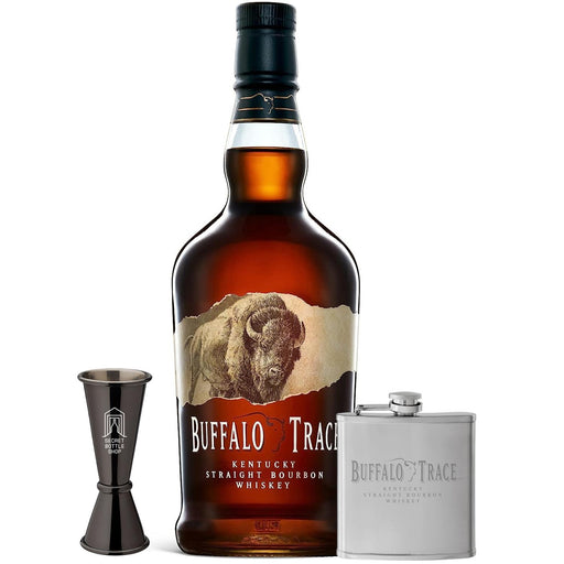 Buffalo Trace Kentucky Straight Bourbon With Hip Flask & Jigger