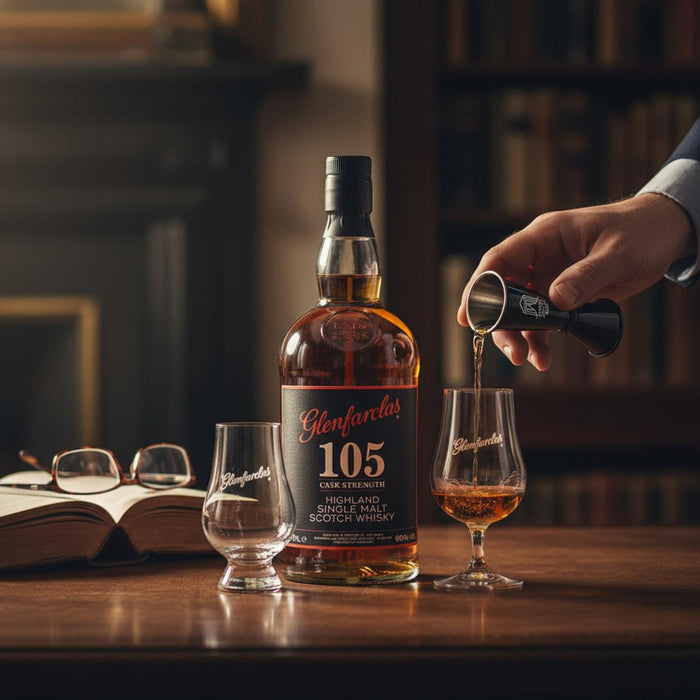 Glenfarclas 105 Whisky Glass & Jigger Gift Set 70cl