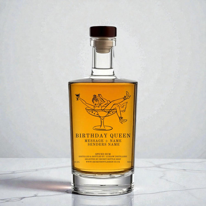 Personalised Birthday Queen Engraved Rum 