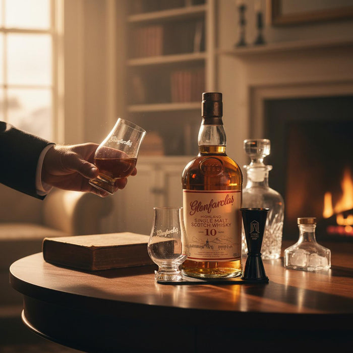 Glenfarclas 10 Year Old Whisky Glass & Jigger Gift Set 70cl