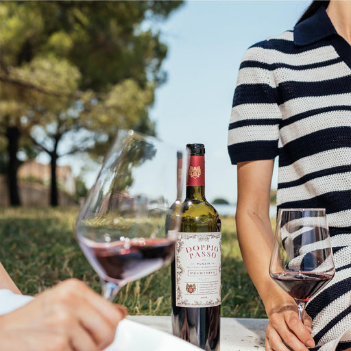 Person Holding A Bottle Of Doppio Passo Primitivo