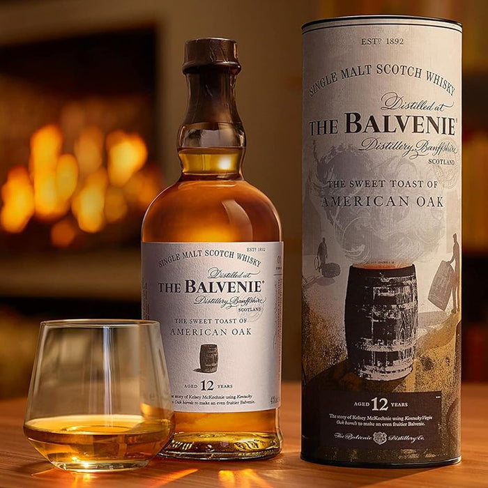 Balvenie Stories The Sweet Toast Of American Oak 12 Year Old Whisky Glass & Jigger Gift Set 70cl
