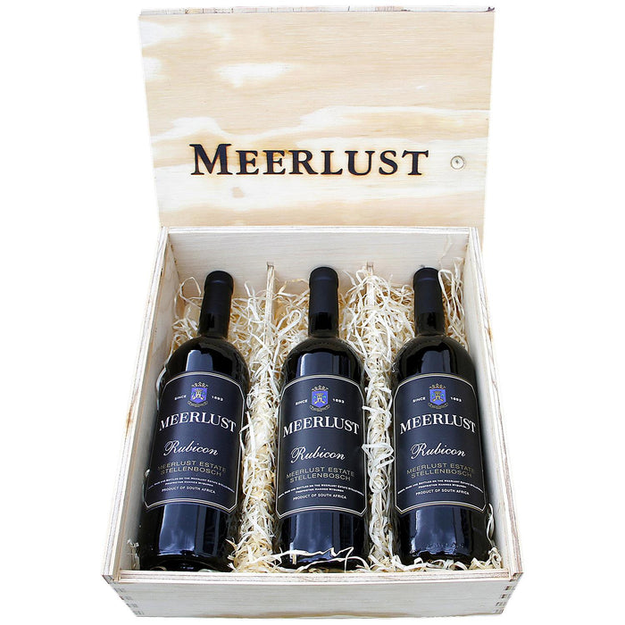 Meerlust Rubicon Trilogy Wooden Gift Set (Vintages 2016, 2017, 2018)