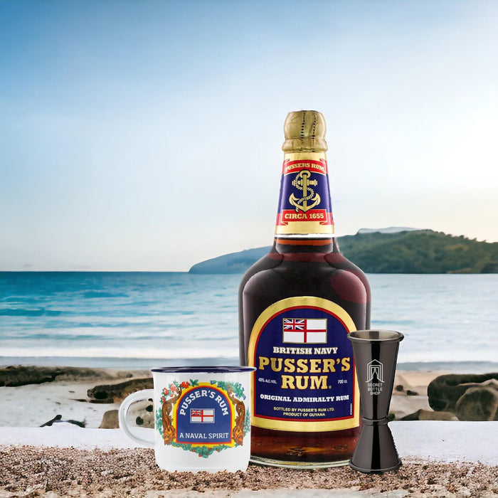 Pusser's Blue Label Rum Enamel Cup & Jigger Set 70cl