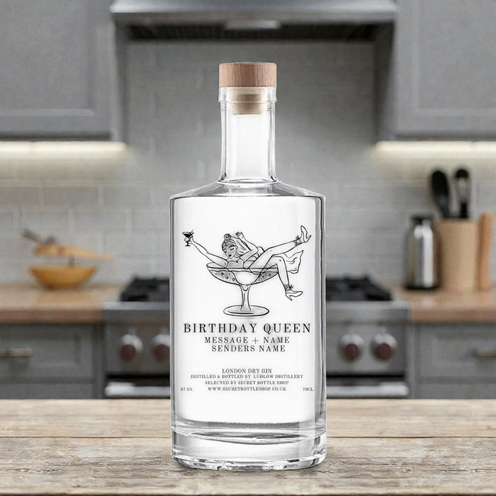 Personalised Birthday Queen Engraved Gin makes a unique birthday gift