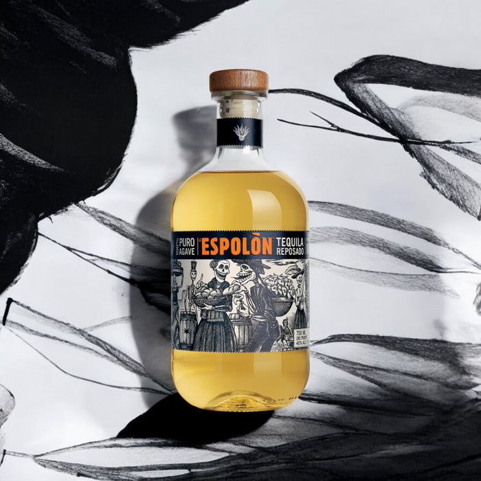 Popular Espolon Reposado Tequila On White & Black Background