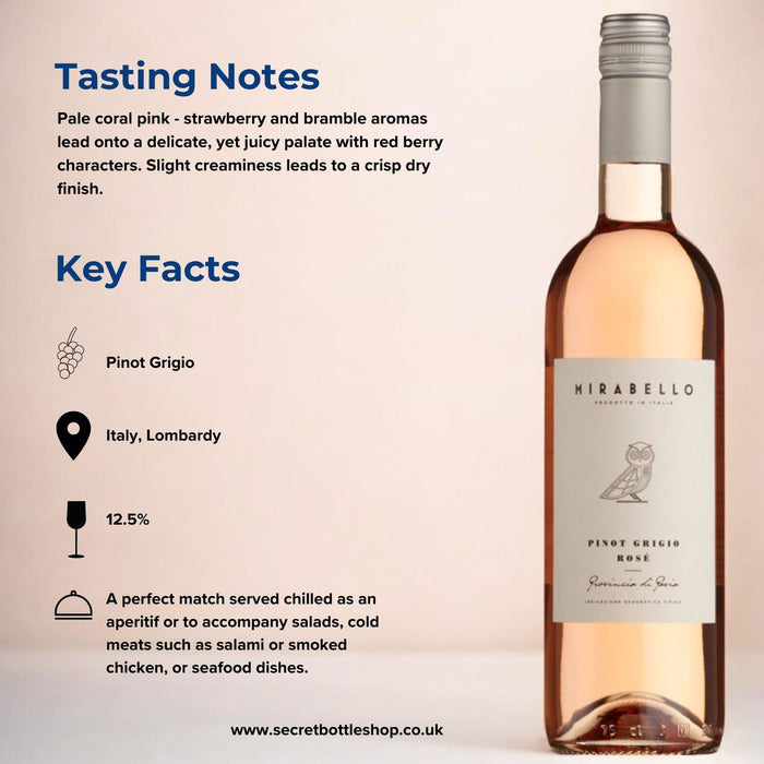 Mirabello Pinot Grigio Rose Wine 75cl